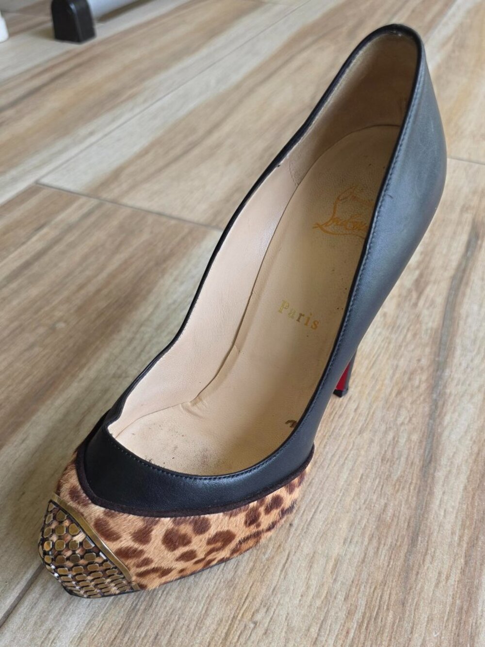 Christian Louboutin Maggie Leather Pony Hair Heel Pumps Eur. 39